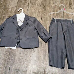 Toddler Formal Suit - Peanut Butter Collection 4 Pieces Grey Suit Size 2